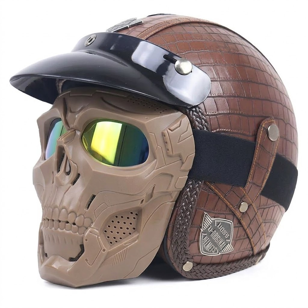 Retro jet motorcycle 3/4 riding helmet-I146