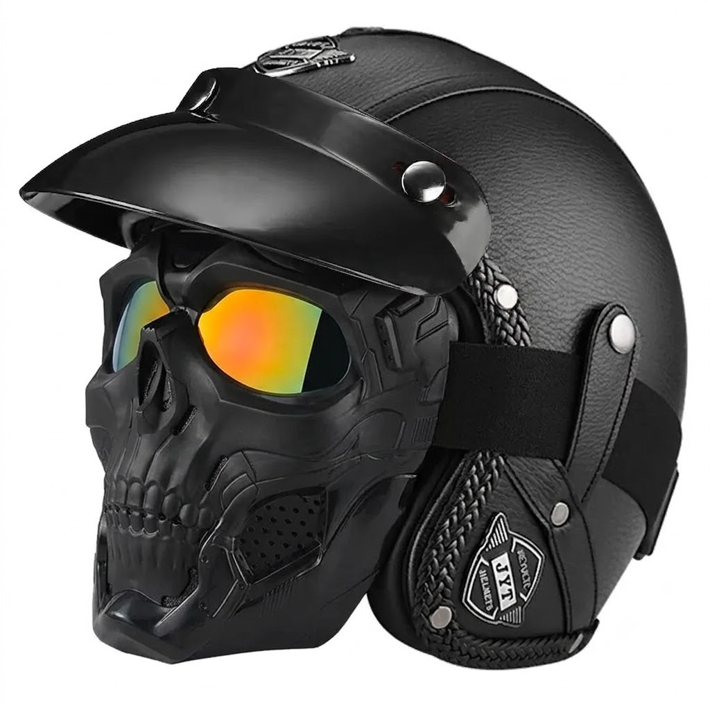 Retro jet motorcycle 3/4 riding helmet-I146