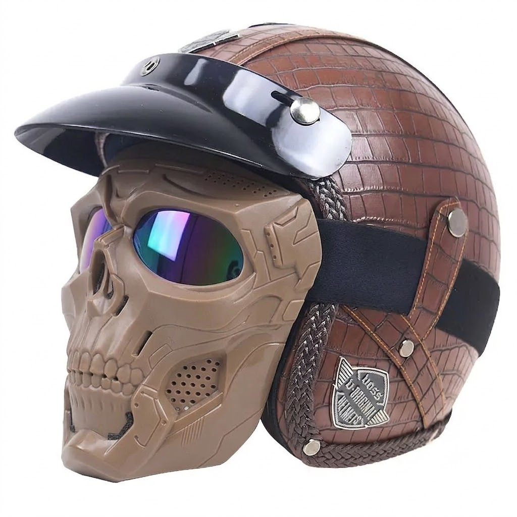 Retro jet motorcycle 3/4 riding helmet-I146