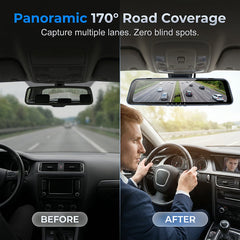 Dual Lens Rearview Mirror Dash Cam camera view