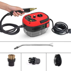 Red single-control steam cleaner
