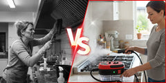 Steam cleaner in kitchen